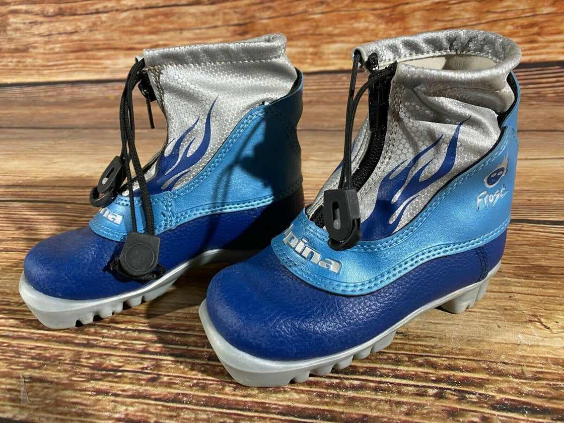 Alpina Frost Kids Nordic Cross Country Ski Boots Size EU27 US9.5 for NNN A-214