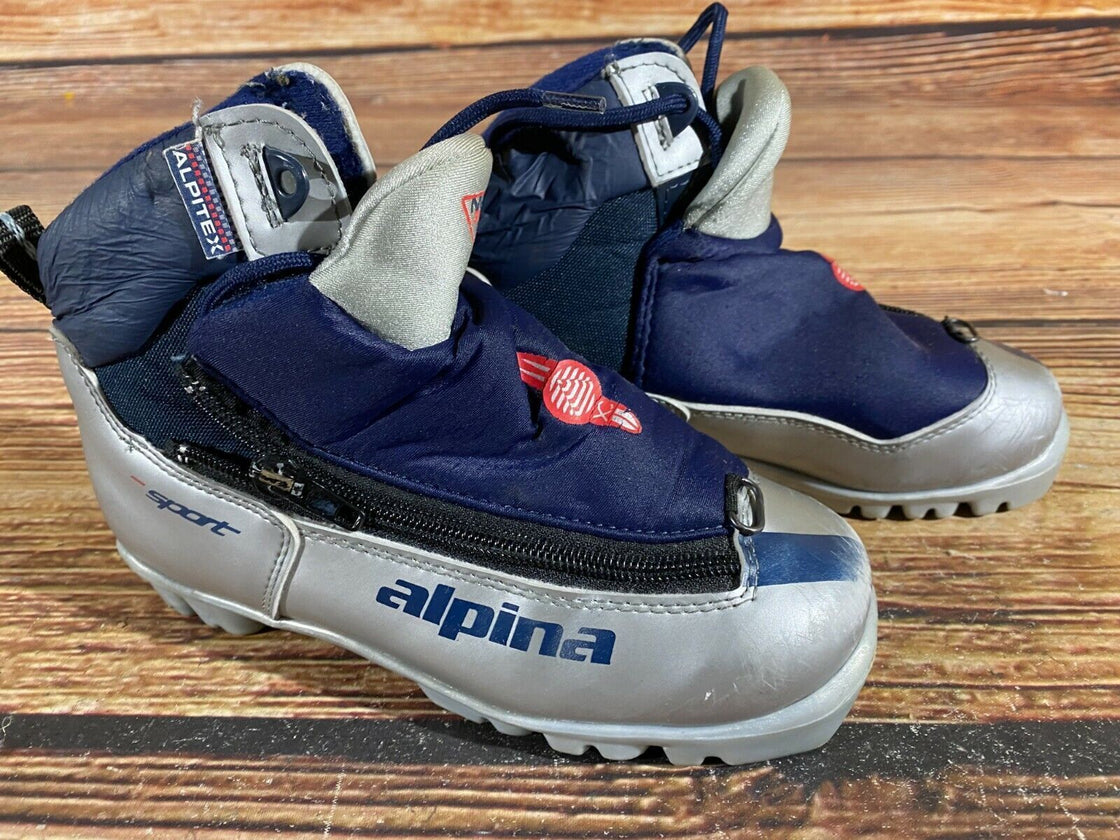 Alpina 311 Kids Nordic Cross Country Ski Boots Size EU33 US2 for NNN A-271
