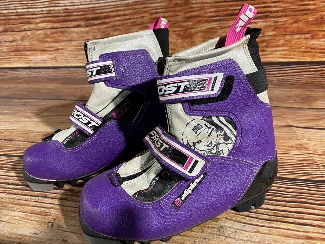 Alpina Frost Kids Nordic Cross Country Ski Boots Size EU31 US12.5 NNN A-482
