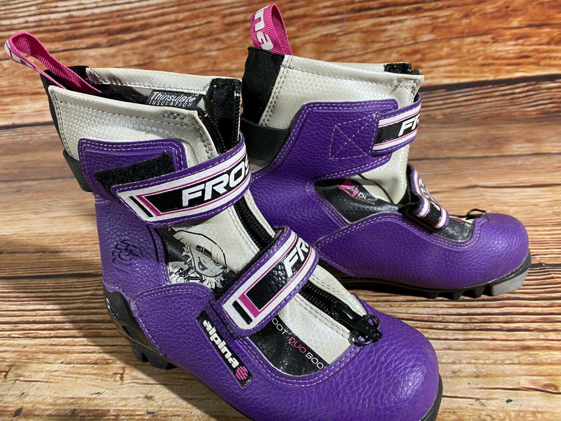 Alpina Frost Kids Nordic Cross Country Ski Boots Size EU31 US12.5 NNN A-482