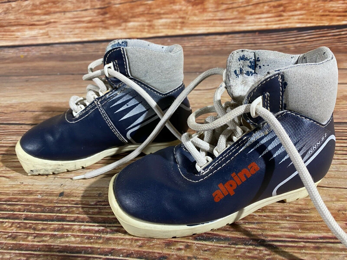 Alpina 82 Kids Nordic Cross Country Ski Boots Size EU26 US9 for NNN A-216