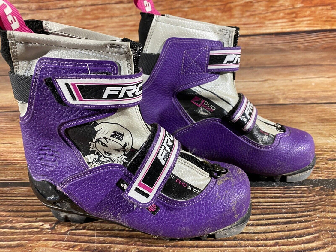 Alpina Frost Kids Nordic Cross Country Ski Boots Size EU31 US12.5 NNN A-761