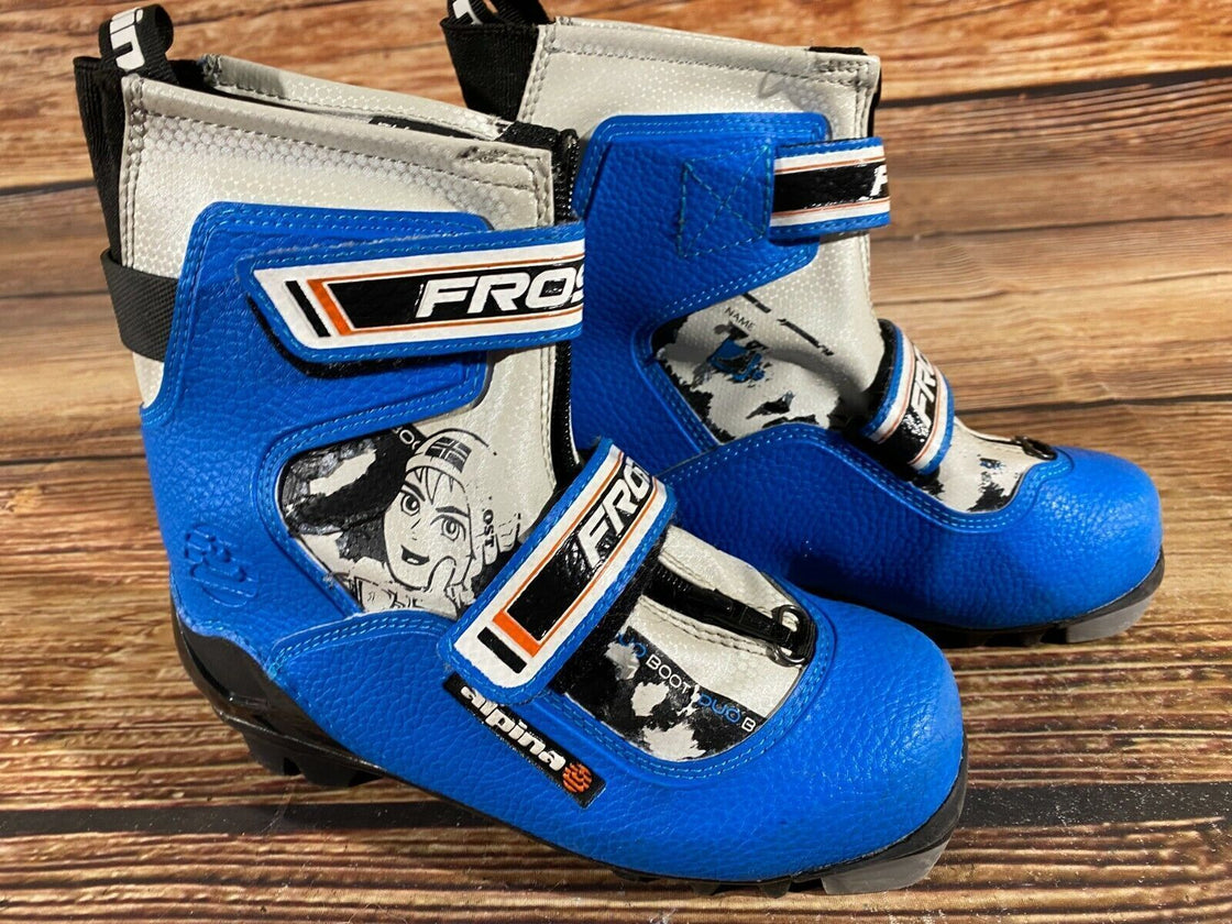 Alpina Frost Kids Nordic Cross Country Ski Boots Size EU33 US2 for NNN A-265