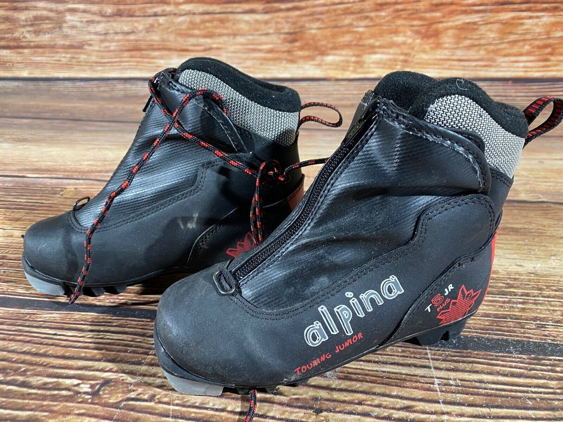 Alpina T5 Plus Kids Nordic Cross Country Ski Boots Size EU31 US12.5 NNN A-681