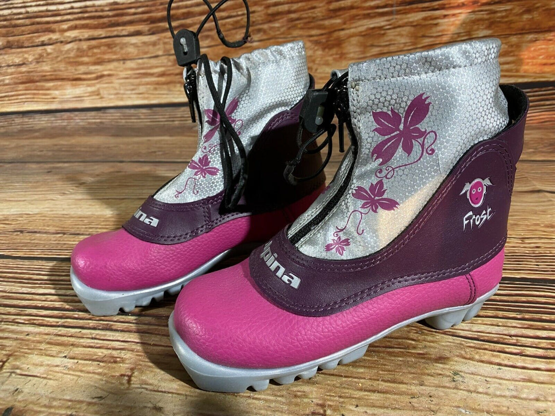 Alpina Frost Kids Nordic Cross Country Ski Boots Size EU31 US12.5 for NNN A-143