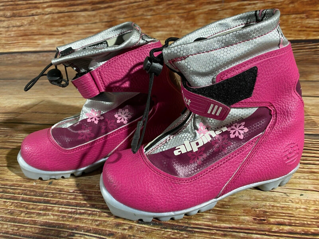 Alpina Frost Kids Nordic Cross Country Ski Boots Size EU33 US2 for NNN A-323
