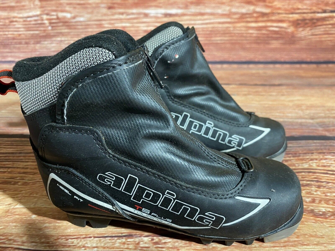 Alpina T5plus Nordic Cross Country Ski Boots Kids Size EU32 US1.5 NNN A-1082