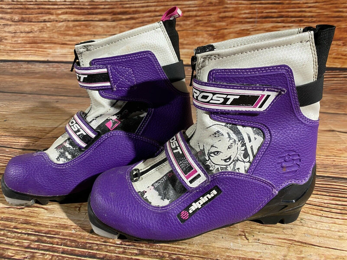 Alpina Frost Kids Nordic Cross Country Ski Boots Size EU35 US3.5 for NNN A-360