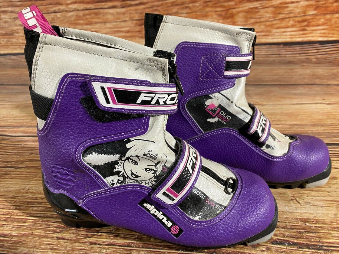 Alpina Frost Kids Nordic Cross Country Ski Boots Size EU35 US3.5 for NNN A-360