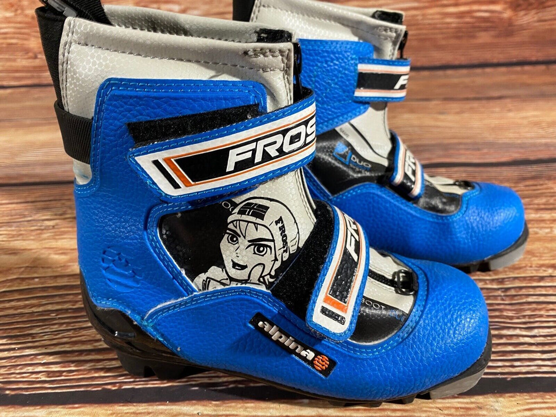 Alpina Frost Kids Nordic Cross Country Ski Boots Size EU32 US1.5 NNN A-1177