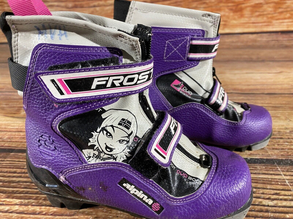 Alpina Frost Kids Nordic Cross Country Ski Boots Size EU33 US2 for NNN A-899
