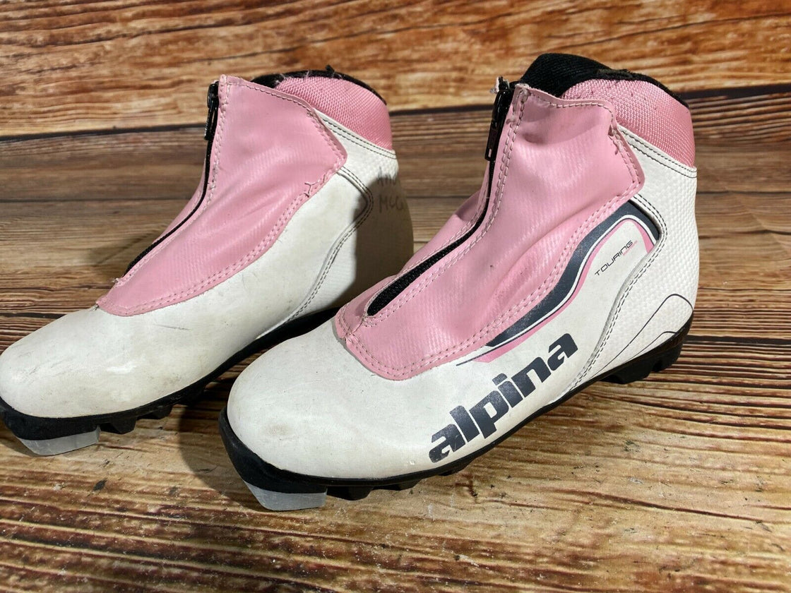 Alpina Touring Nordic Cross Country Ski Boots Kids Size EU36 US4.5 for NNN A-449