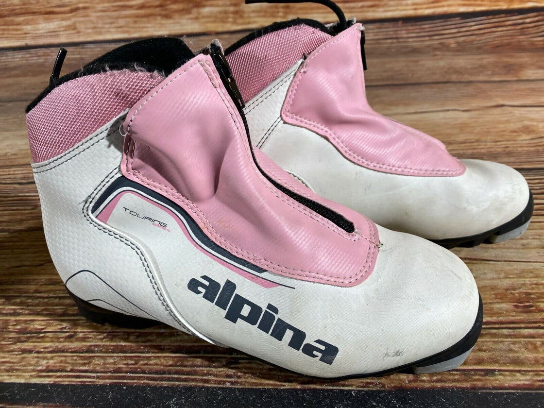 Alpina Touring Nordic Cross Country Ski Boots Kids Size EU36 US4.5 for NNN A-449