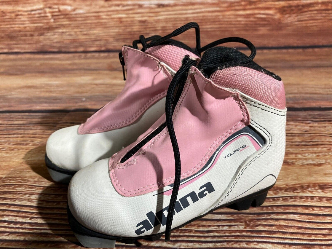Alpina Touring Kids Nordic Cross Country Ski Boots Size EU27 US9.5 NNN A-1318