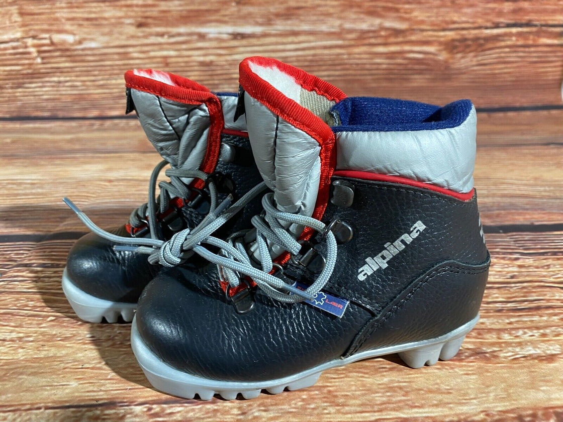 Alpina Touring Kids Nordic Cross Country Ski Boots Size EU26 US9 NNN A-1322
