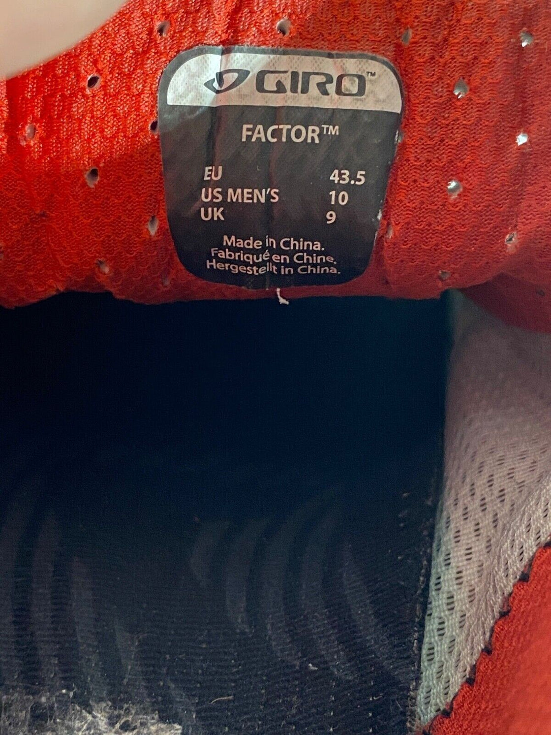 GIRO Factor Carbon Road Cycling Shoes Size 3 Bolts EU43.5 US10 Mondo 275  CS18