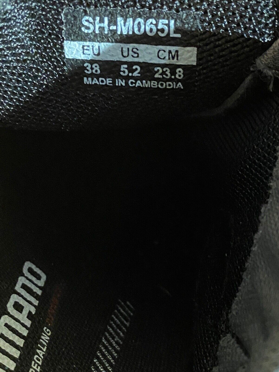 SHIMANO M065 Cycling MTB Shoes Mountain Bike Boots EU38 US5.2 Mondo 238 cs1143