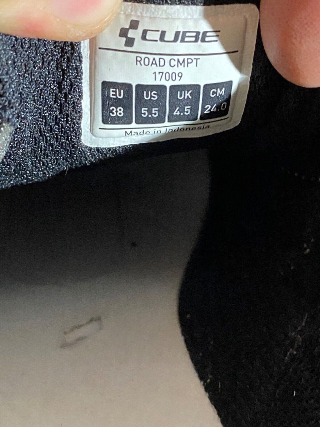 CUBE Road Cycling Shoes Bike 3 Bolts Size EU38 US5.5  Mondo 240  cs818