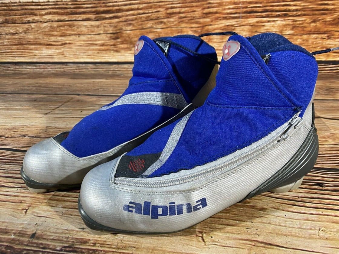 Alpina SP15 Nordic Cross Country Ski Boots Size EU40 US7.5 NNN bindings 657
