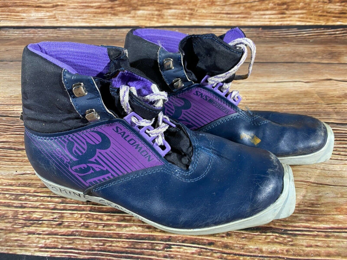 SALOMON 361SR Nordic Cross Country Ski Boots Size EU39 US7 SNS profil 2396