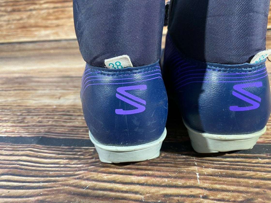 SALOMON 361 SR Nordic Cross Country Ski Boots Size EU38 US6 SNS profil 2216