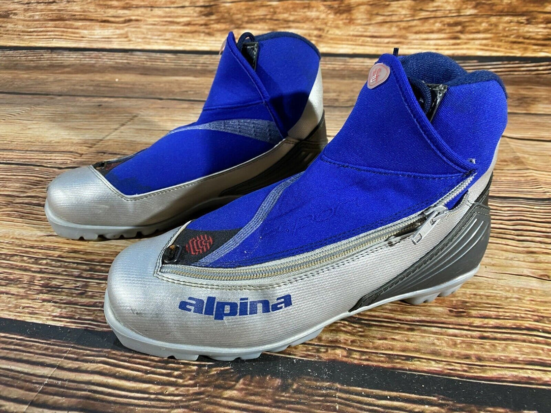 Alpina ST11J Nordic Cross Country Ski Boots Size EU40 US7.5 NNN bindings 714