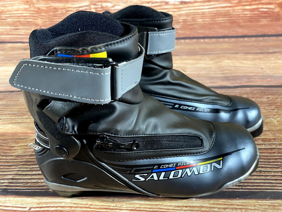 SALOMON R Combi Nordic Cross Country Ski Boots Size EU37 1/3 US5 SNS Pilot 2209