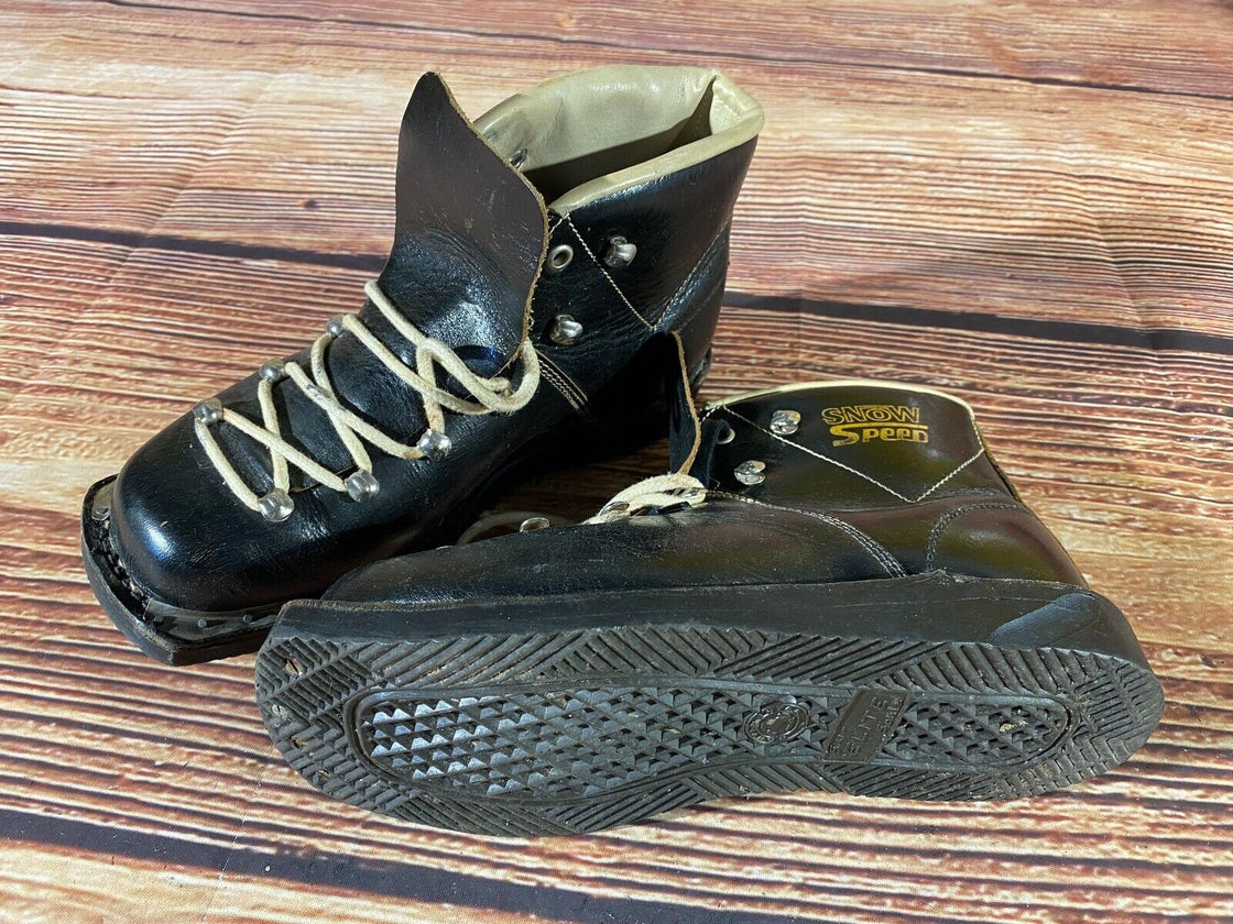 SNOW SPEED Vintage Cross Country Ski Boots Kandahar Cable Bindings EU37 US5 KL54