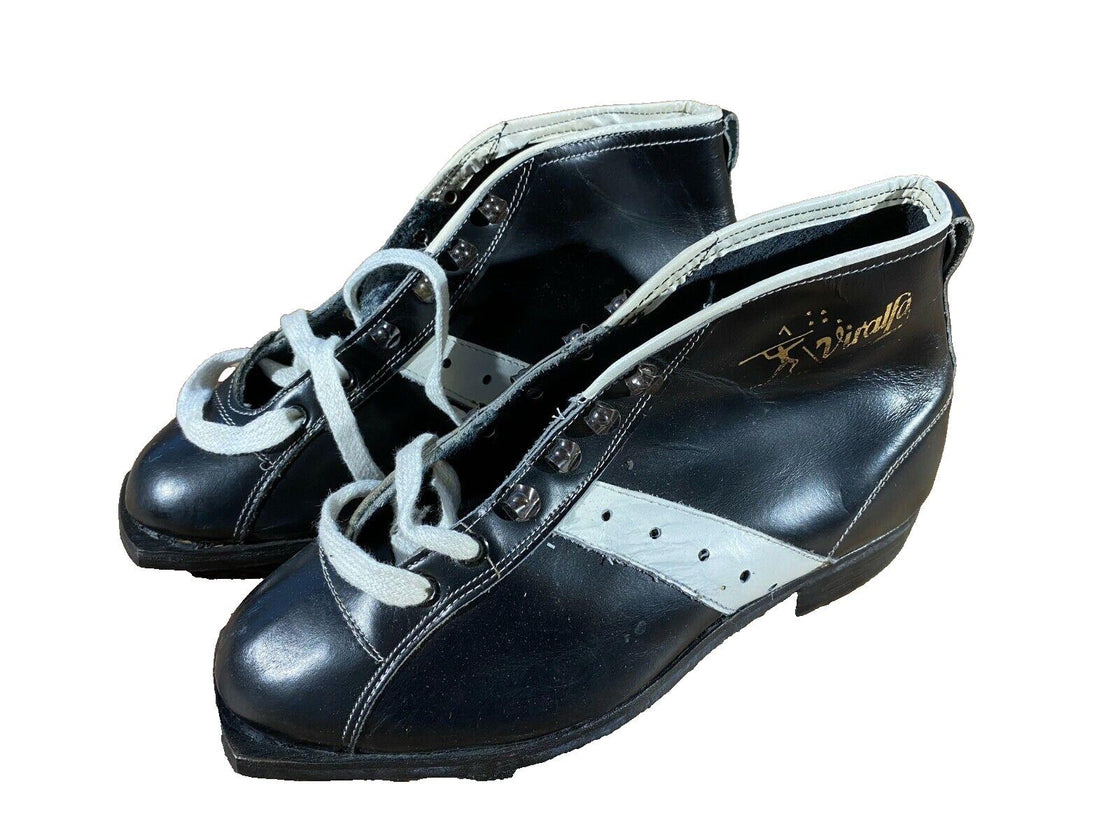 VIRALFA Vintage Cross Country Ski Boots Kandahar Cable Bindings EU39 US6 KL19