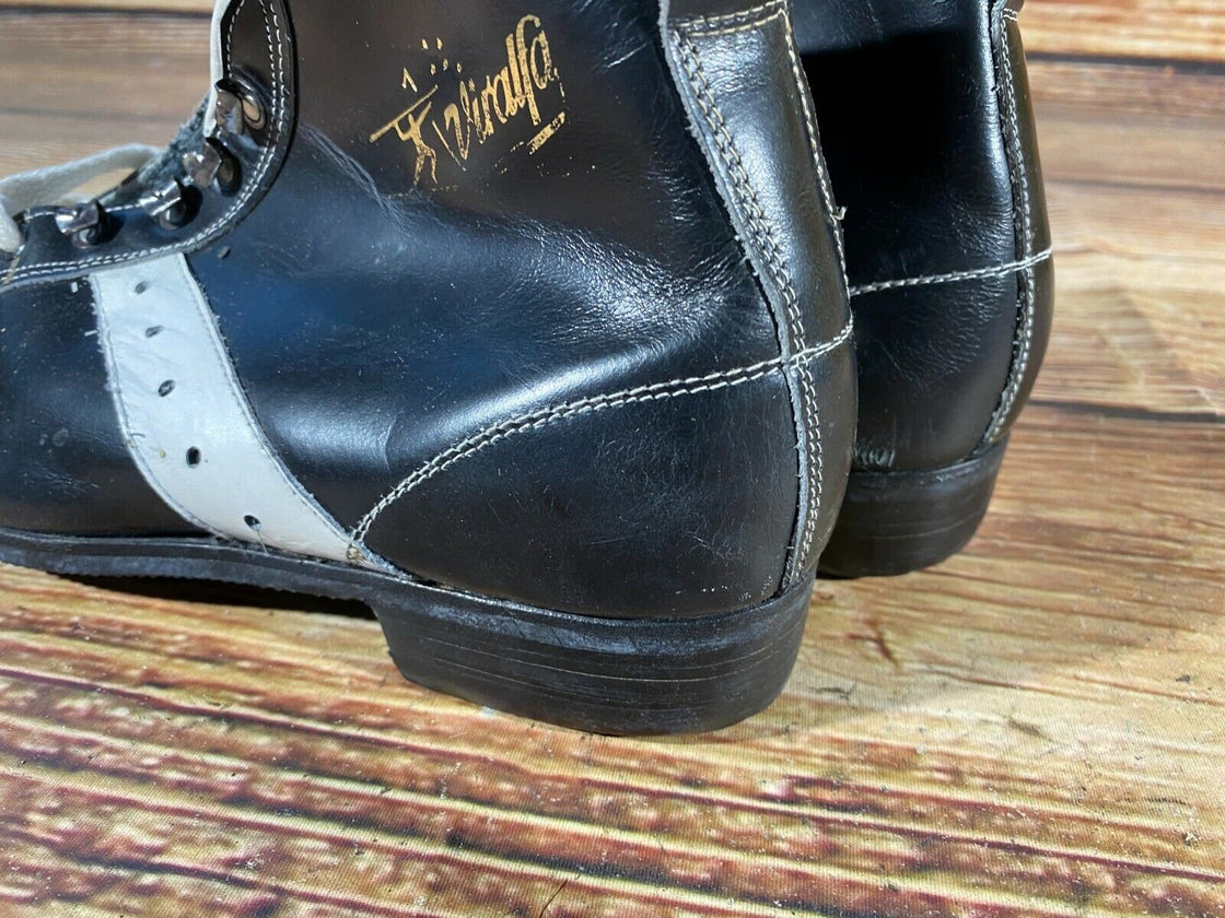 VIRALFA Vintage Cross Country Ski Boots Kandahar Cable Bindings EU39 US6 KL19
