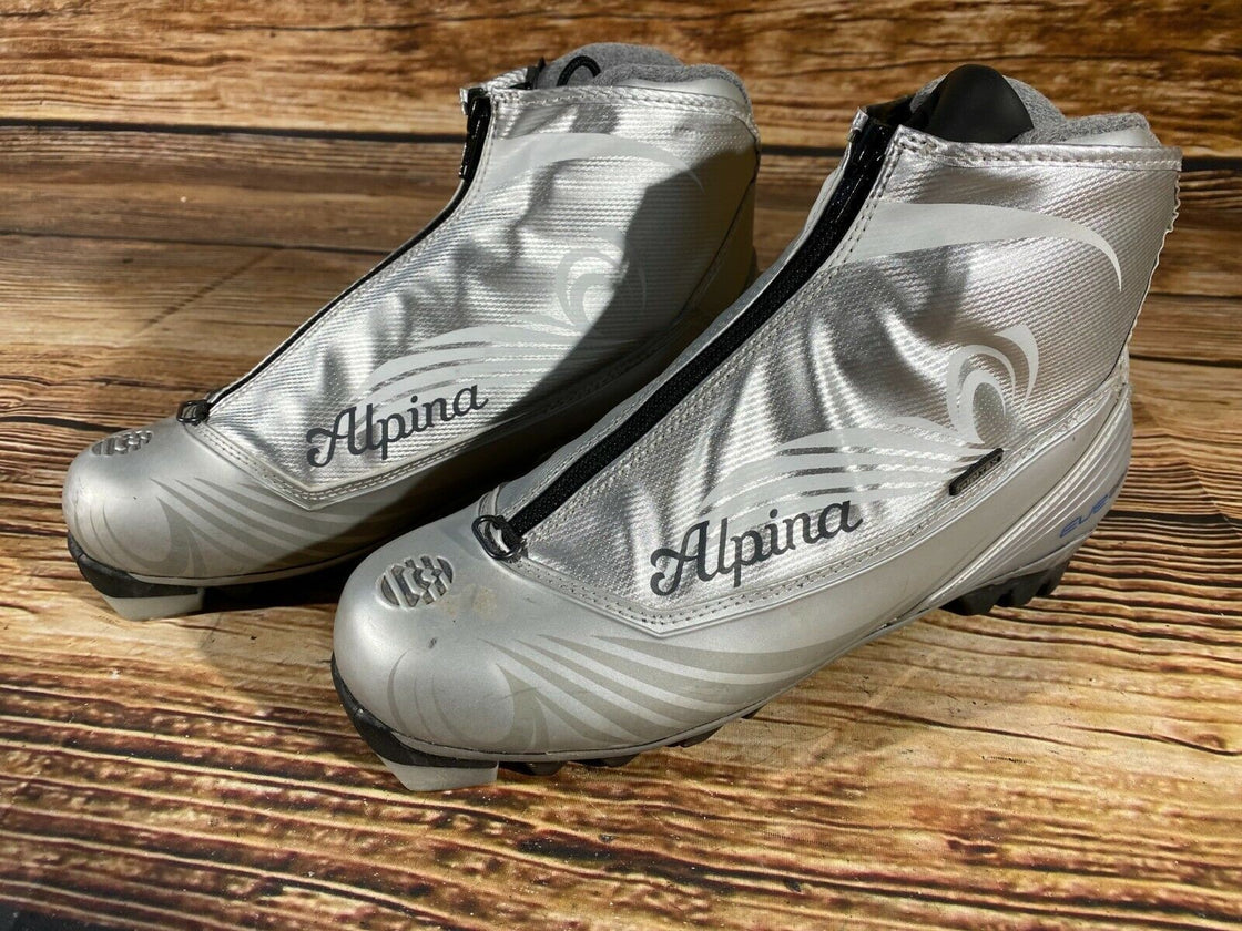 Alpina Eve28G Nordic Cross Country Ski Boots Size EU40 US7.5 NNN bindings 617