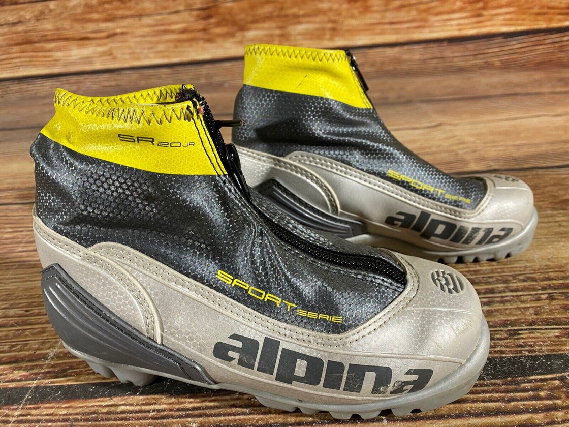 Alpina SR20 Kids Nordic Cross Country Ski Boots Size EU31 US12.5 NNN A-1008