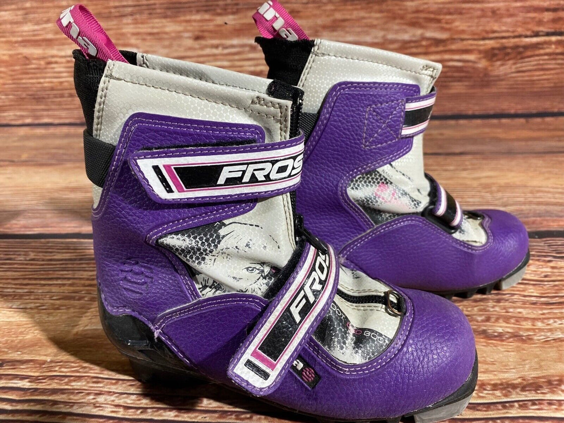 Alpina Frost Kids Nordic Cross Country Ski Boots Size EU31 U12.5 NNN A-1131