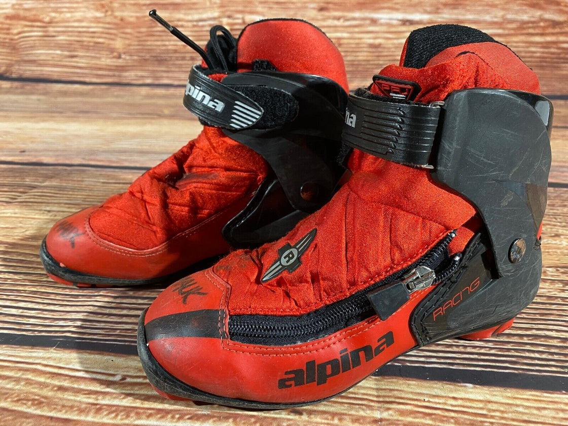 Alpina Racing Kids Nordic Cross Country Ski Boots Size EU35 US3.5 NNN A-1247