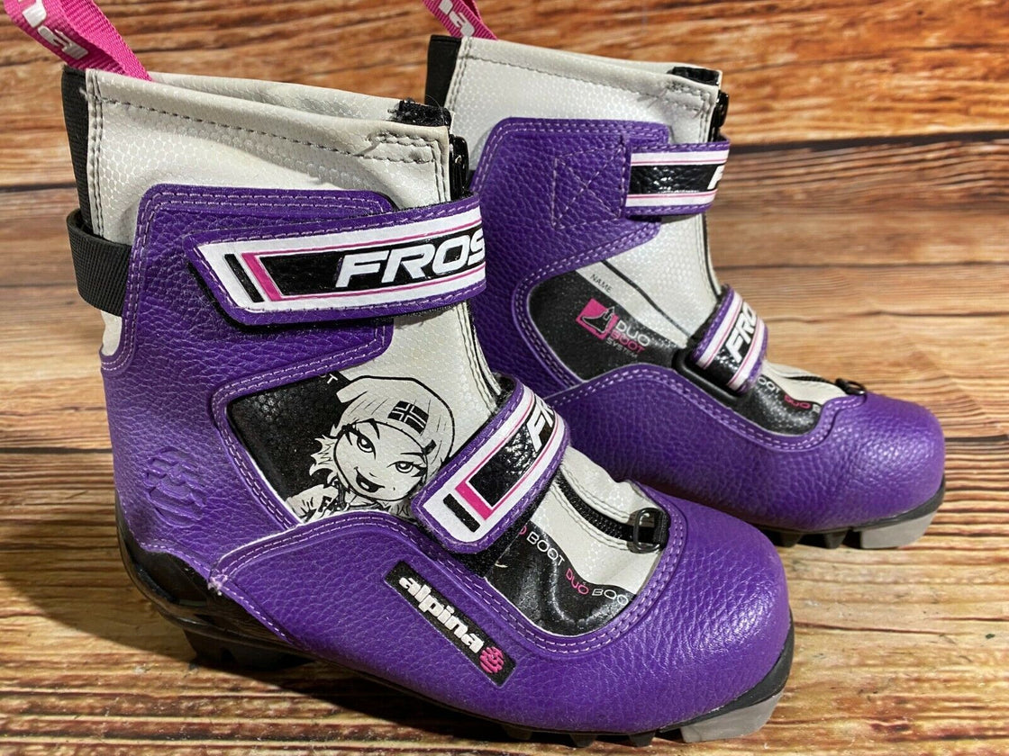 Alpina Frost Kids Nordic Cross Country Ski Boots Size EU33 US2 for NNN A-145