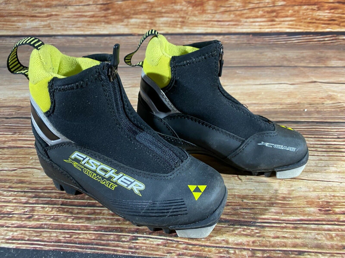 Fischer Ultimate Kids Nordic Cross Country Ski Boots Size EU29 US11 NNN F-150