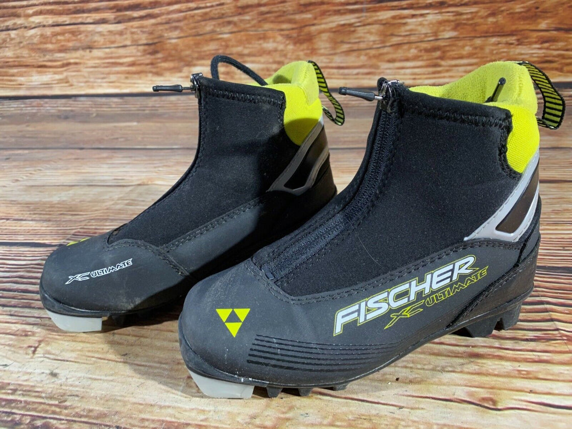Fischer Ultimate Kids Nordic Cross Country Ski Boots Size EU30 US12 NNN F-55