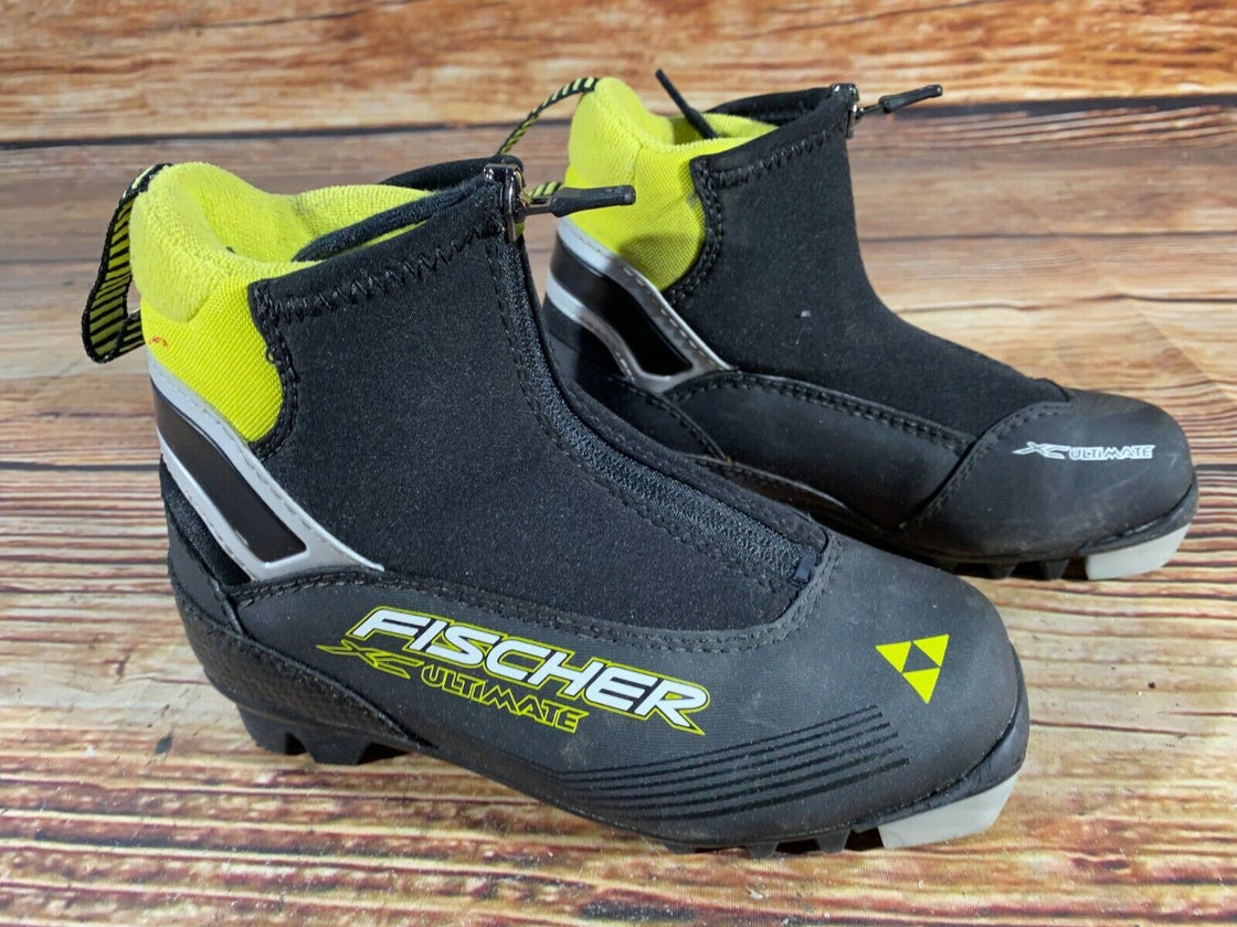 Fischer Ultimate Kids Nordic Cross Country Ski Boots Size EU30 US12 NNN F-55