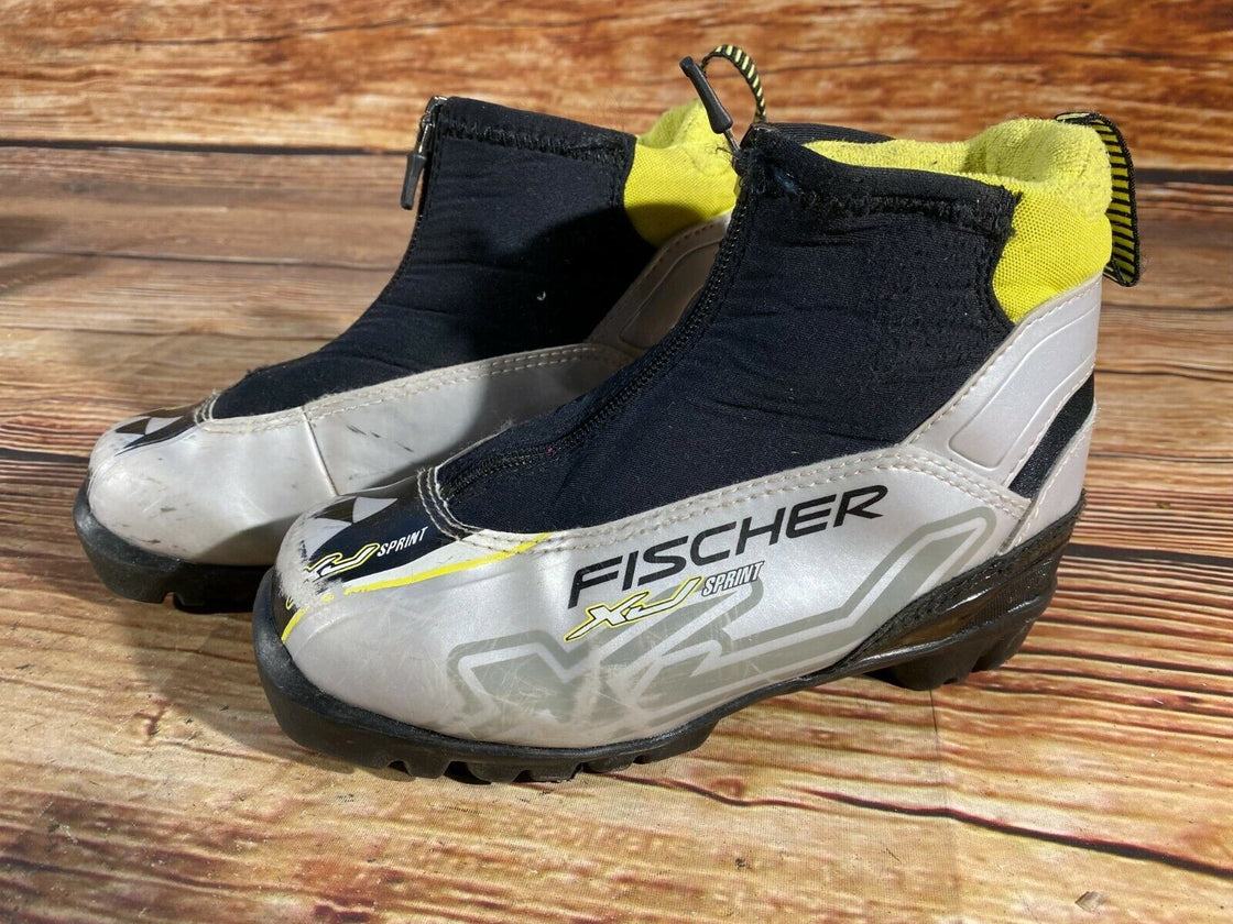 Fischer XJ Sprint Kids Nordic Cross Country Ski Boots Size EU33 US2 NNN F-3