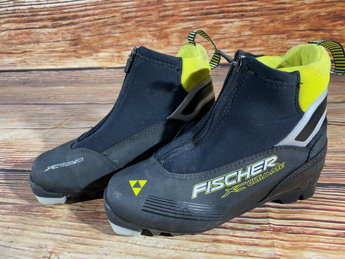 Fischer Ultimate Kids Nordic Cross Country Ski Boots Size EU36 US4.5 NNN F-51