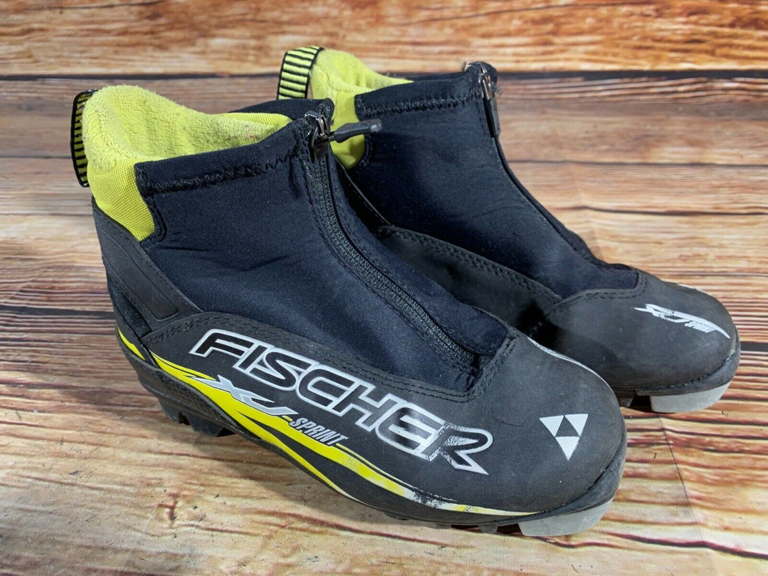 Fischer XJ Sprint Kids Nordic Cross Country Ski Boots Size EU32 US1.5 NNN F-26