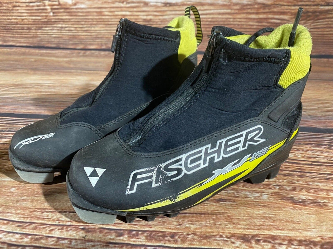 Fischer XJ Sprint Kids Nordic Cross Country Ski Boots Size EU31 US12.5 NNN F-399