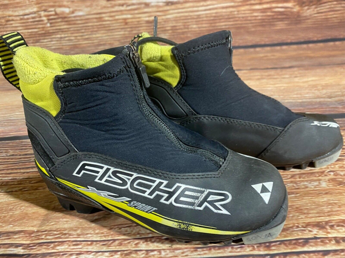 Fischer XJ Sprint Kids Nordic Cross Country Ski Boots Size EU31 US12.5 NNN F-399
