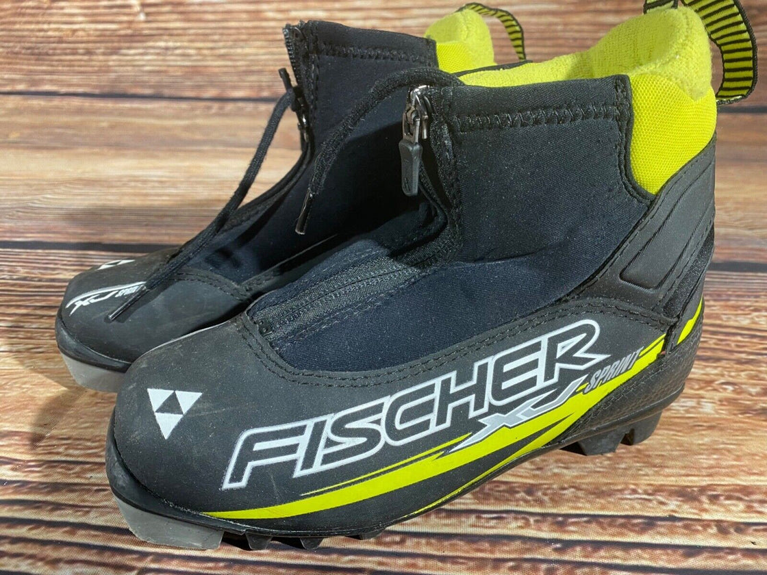 Fischer XJ Sprint Kids Nordic Cross Country Ski Boots Size EU32 US1.5 NNN F-432