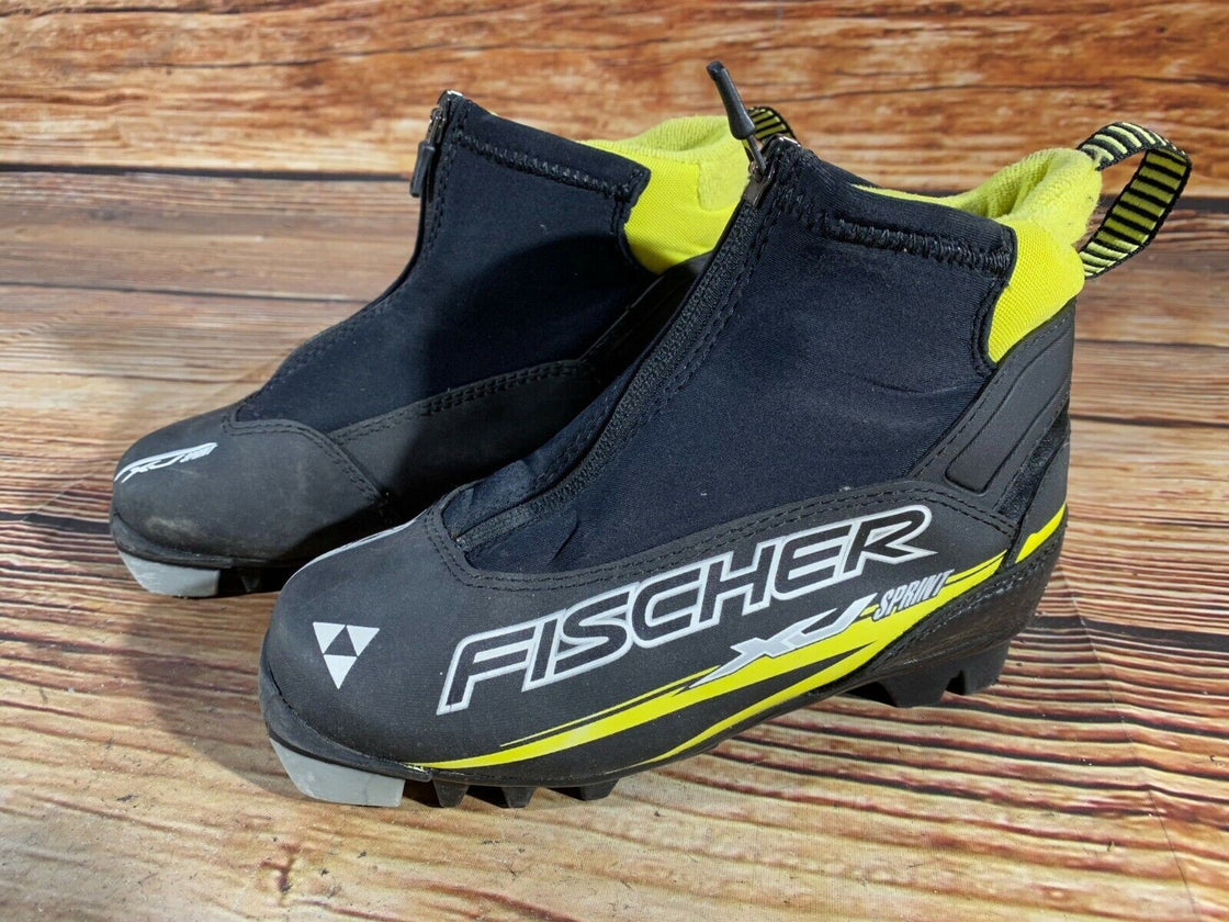 Fischer XJ Sprint Kids Nordic Cross Country Ski Boots Size EU33 US2 NNN F-23