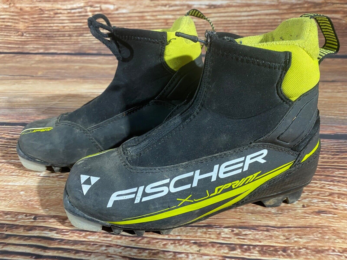 Fischer XJ sprint Nordic Cross Country Ski Boots Kids Size EU35 US3.5 NNN F-457