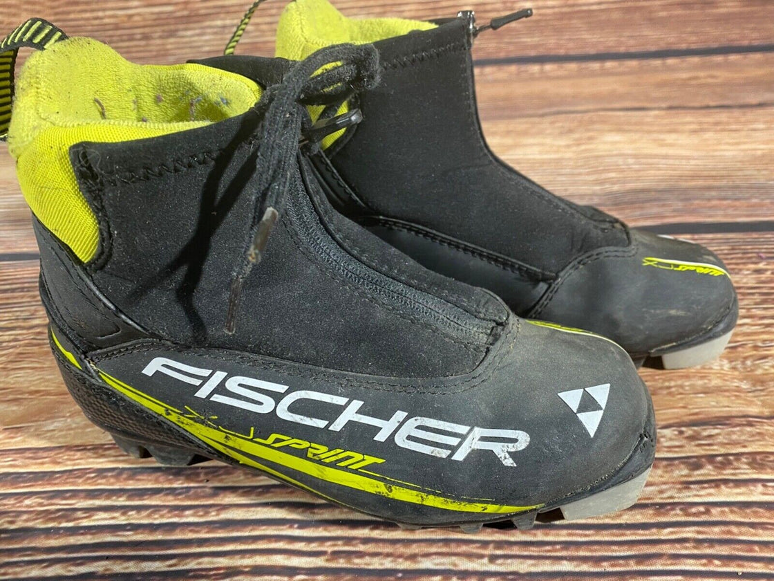 Fischer XJ sprint Nordic Cross Country Ski Boots Kids Size EU35 US3.5 NNN F-457