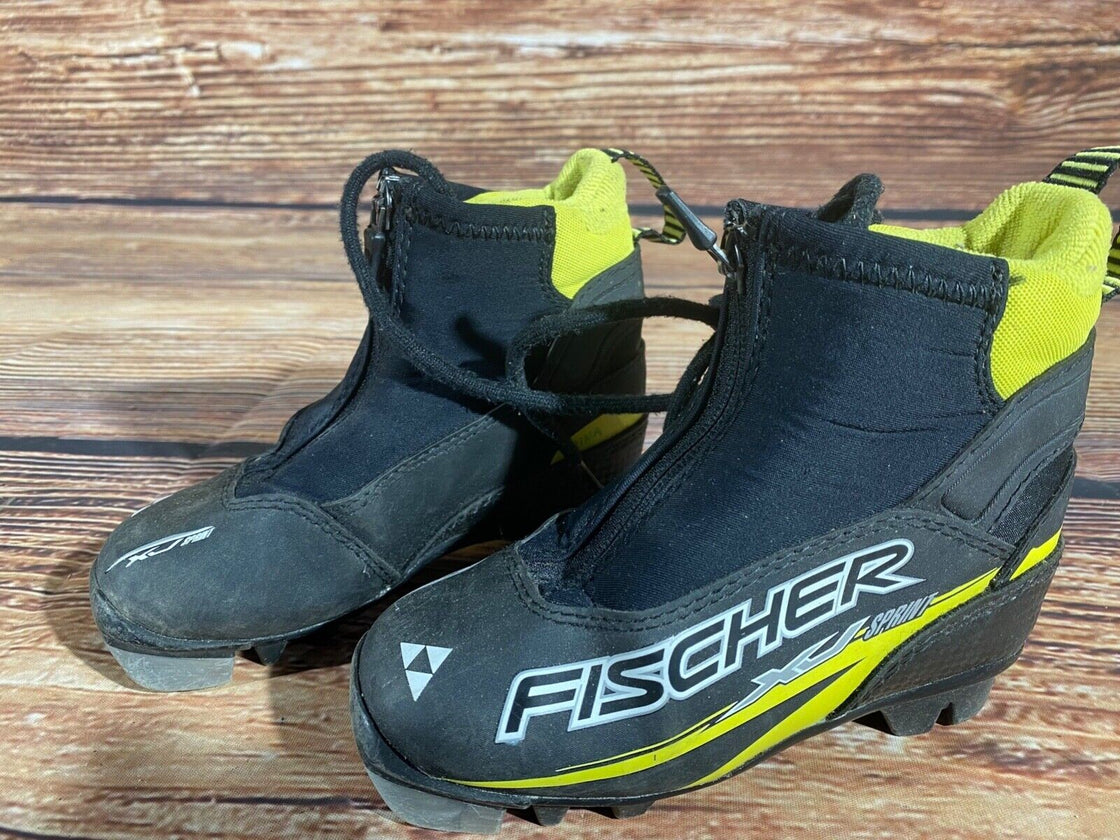 Fischer XJ Sprint Kids Nordic Cross Country Ski Boots Size EU27 US9.5 NNN F-434