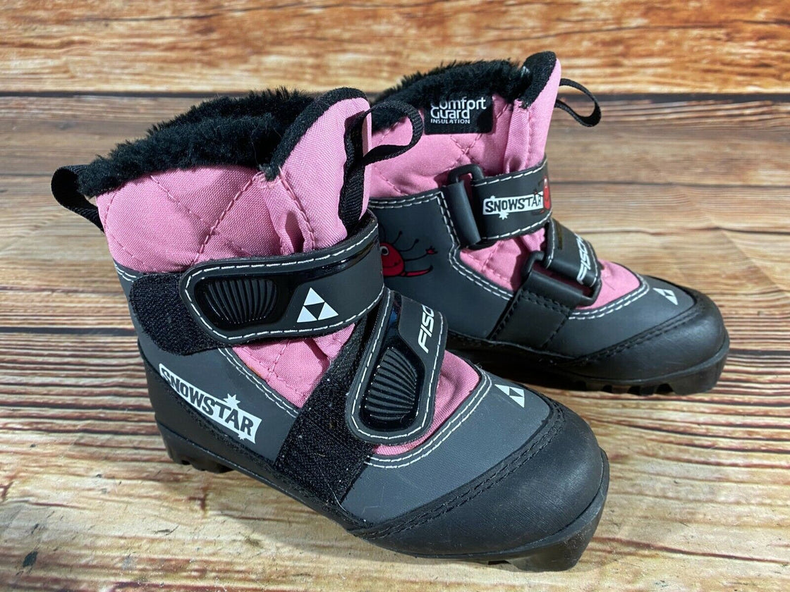 Fischer Snow Star Kids Nordic Cross Country Ski Boots Size EU28 US10.5 NNN F-90