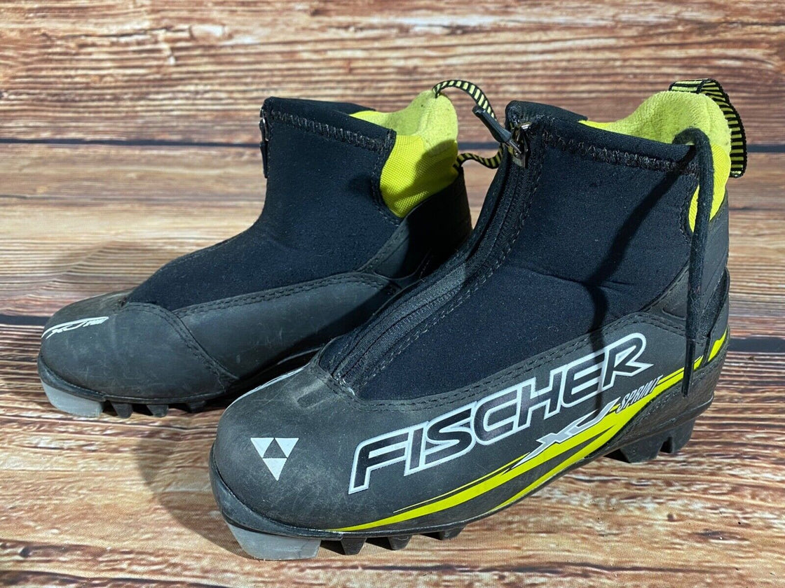 Fischer XJ Sprint Kids Nordic Cross Country Ski Boots Size EU34 US3 NNN F-377